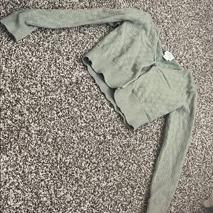 Falls Creek Green Kids Cropped Sweater